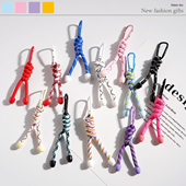 小红书手工背包挂链个性 创意礼物编织挂件积木人仔饰品钥匙链