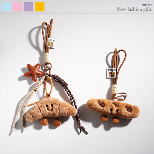 法棍面包创意浅黄色可爱卡通