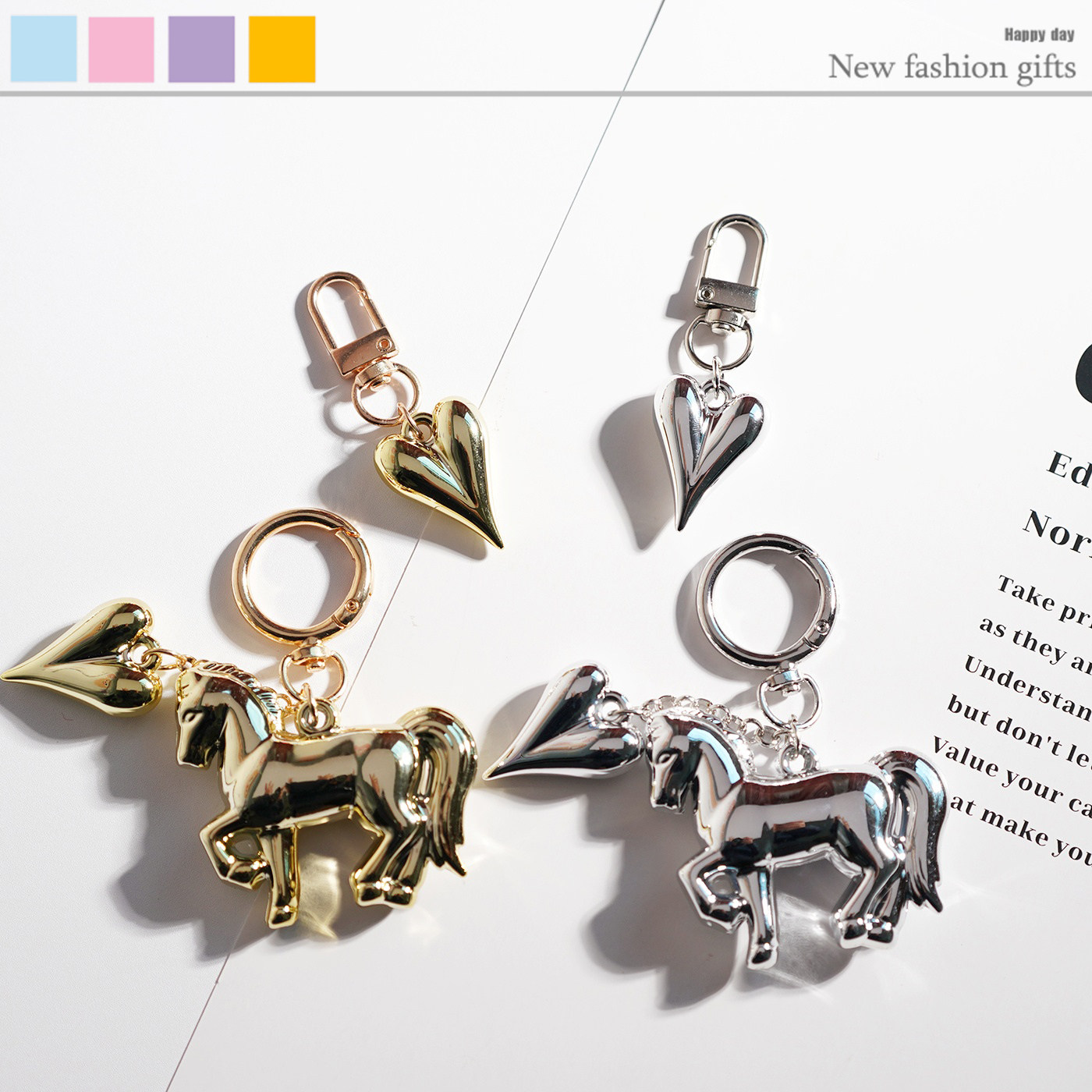 新款独角兽爱心钥匙扣挂件创意少女心包包挂饰金属小众礼物,服饰配件/皮带/帽子/围巾,钥匙扣,淘宝优惠券,粉丝福利购,淘宝优惠卷