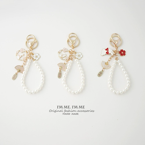 Милый кролик, брелок из жемчуга, на удачу, в цветочек, подарок на день рождения