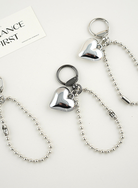 韩国东大门MayLee甜酷风金属圆球串珠爱心蝴蝶结钥匙扣汽车挂饰