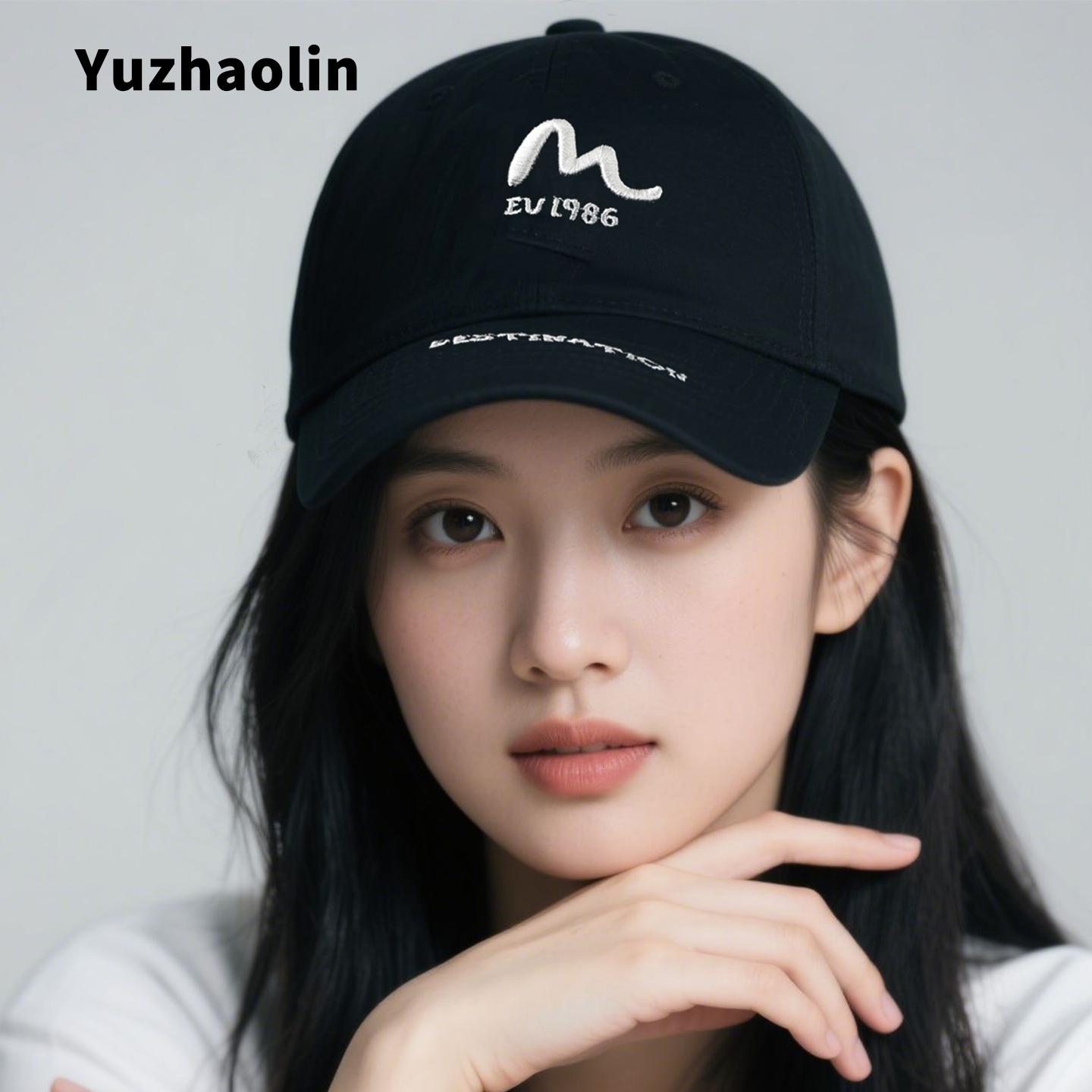 【潮人必备】韩系大檐黑色棒球帽