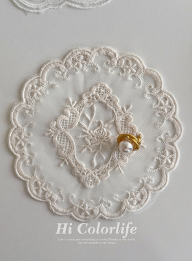 喝彩生活 香影漫舞ins蕾丝垫镂空绣花艺术餐桌装饰刺绣网防尘盖布