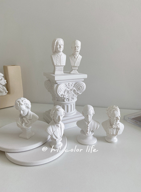 ins复古风音乐家人物头像装饰品工艺品欧式婚礼伴手礼桌面摆件