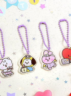 韩国BT21派对亚克力钥匙圈挂件