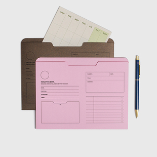 iPlaybox复古草香纸A4文件夹 电影票夹信封袋 A5票据袋 便签收纳