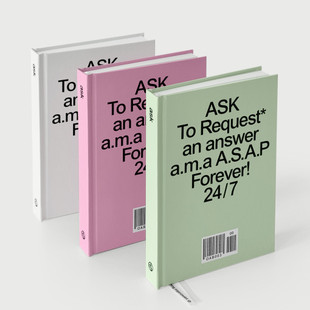 自填日期 Ask周计划内页硬壳可平摊 韩国oab INS风答案日记手帐
