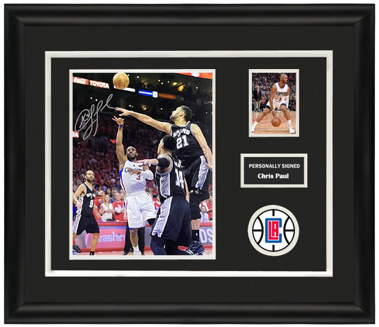 收藏 克里斯保罗cp3 亲笔签名照片裱框 含sa证书 快船 绝杀马刺