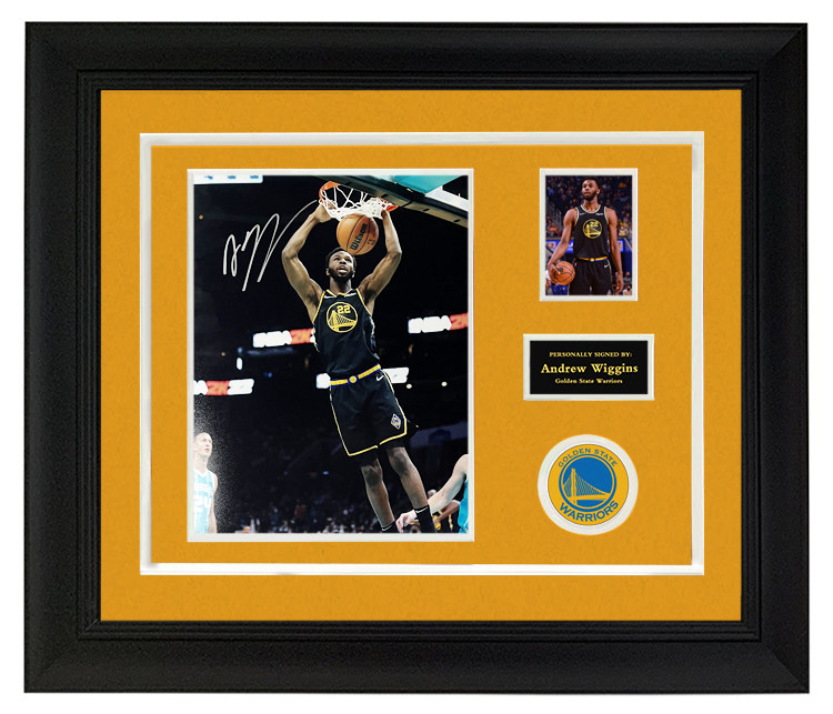 安德鲁威金斯签名照片 勇士队22号维金斯 装裱 带证书 收藏