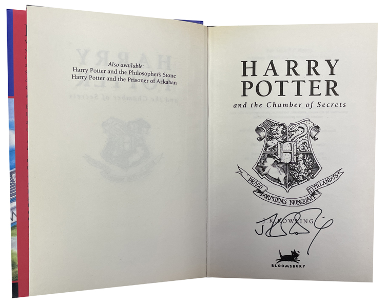 收藏 jk罗琳 亲笔签名 哈利波特与密室 含sa证书 1998年英国出版