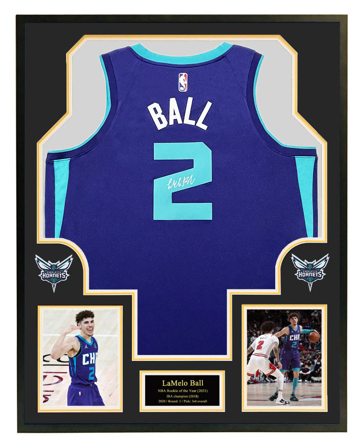 三球 拉梅洛鲍尔签名球衣 黄蜂队2号 含证书 裱框 收藏