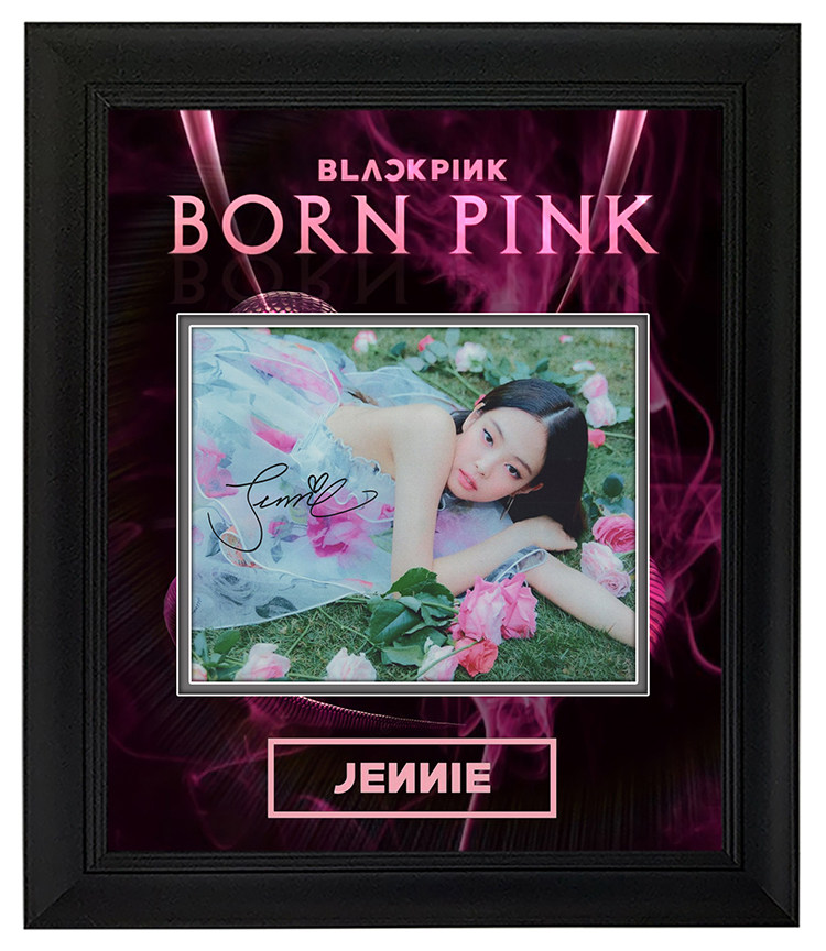 收藏 blackpink 金珍妮jennie 亲笔签名照片裱框 含sa证书 solo