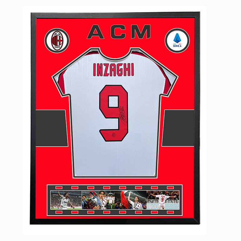 06/07 ac米兰 欧冠客场决赛版 因扎吉 亲笔签名足球服球衣 sa证书