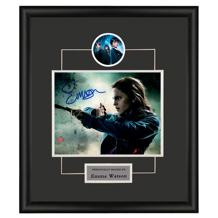 现货收藏 哈利波特赫敏艾玛沃特森亲笔签名照片剧照含证书裱框