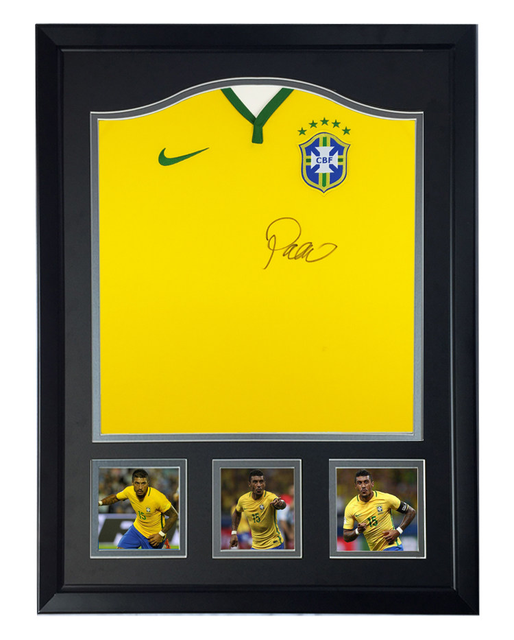 保利尼奥 2014世界杯巴西国家队 亲笔签名 足球服球衣 裱框含证书