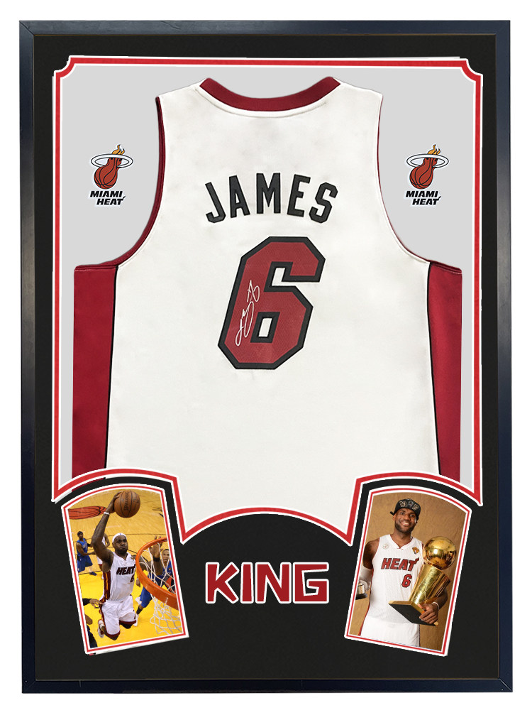 勒布朗詹姆斯亲笔签名球衣 james热火时期6号 裱框 带证书 珍藏