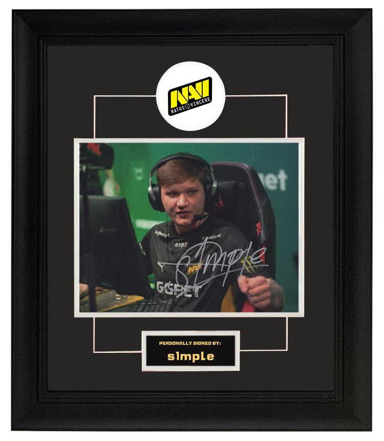 s1mple 亲笔签名 照片裱框 含sa证书 csgo navi战队 major 2021