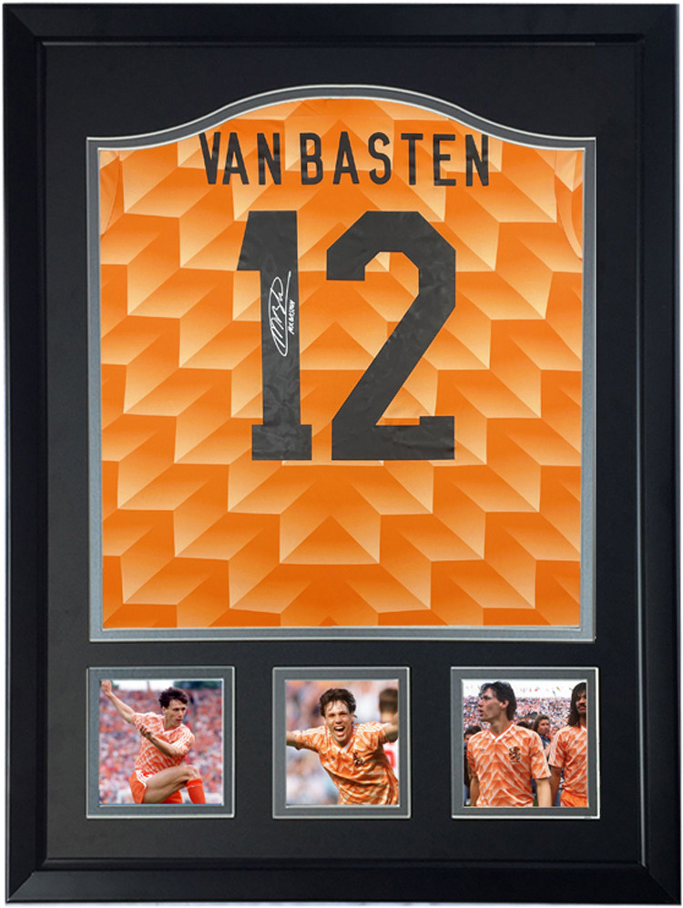 范巴斯滕 亲笔签名 1988欧洲杯荷兰队球衣足球服裱框 含sa证书 荷兰三