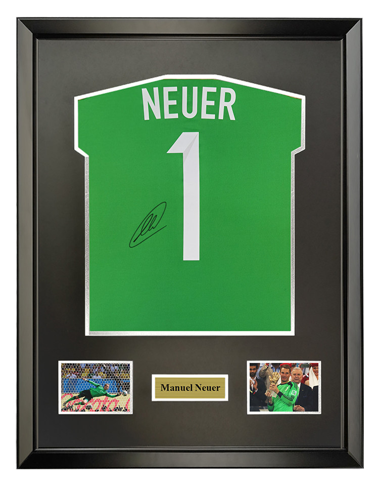 诺伊尔 2014世界杯德国队 门将 亲笔签名足球服球衣 裱框 含sa证书