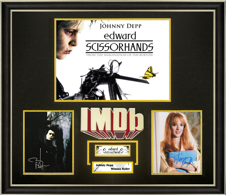 剪刀手爱德华 约翰尼德普薇诺娜瑞德 亲笔签名照片 含证书 imdb