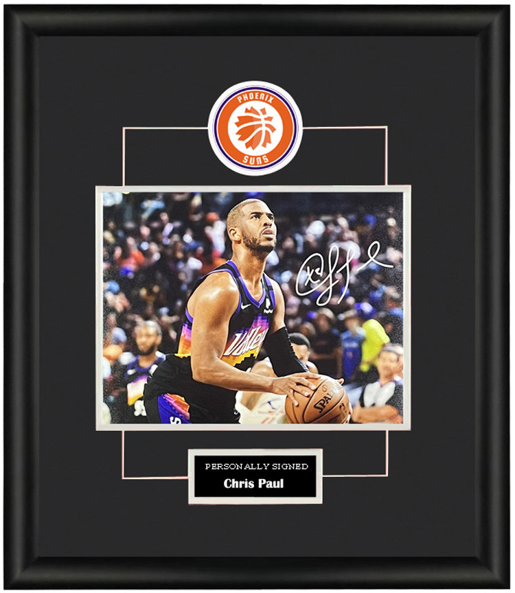 收藏 克里斯保罗cp3 亲笔签名 照片裱框 含sa证书 太阳时期