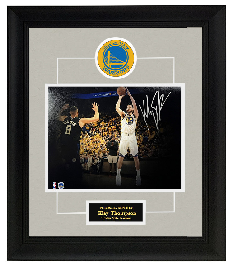 克莱汤普森签名照片 勇士队11号汤普森 装裱 带证书