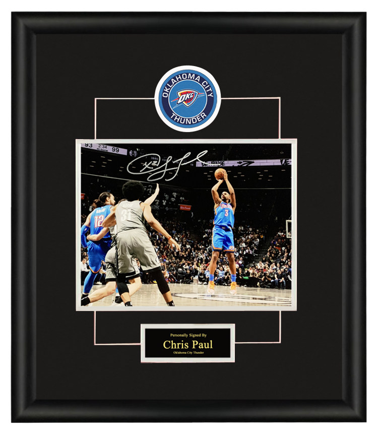 cp3保罗亲笔签名照片 paul雷霆队 含证书 裱框收藏