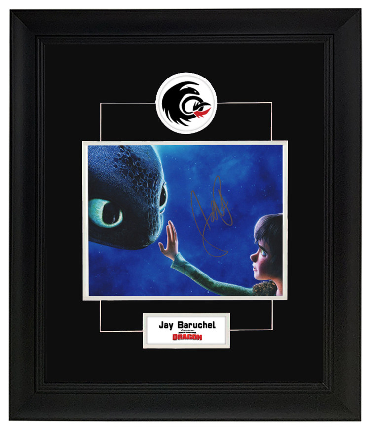 杰伊巴鲁切尔 驯龙高手动画配音 亲笔签名照片 裱框 含证书