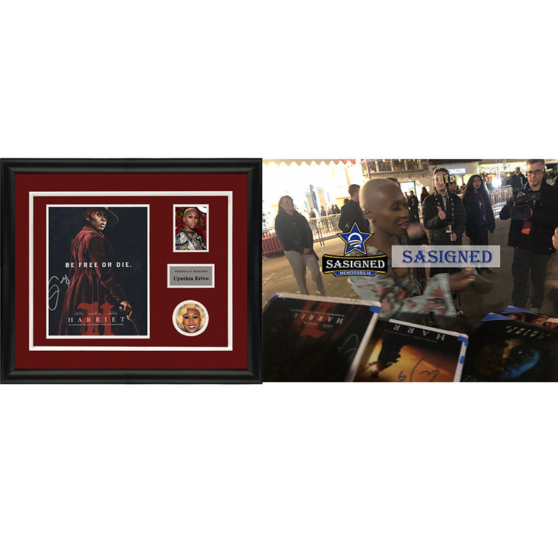 辛西娅艾莉佛cynthia erivo 亲笔签名 照片裱框含sa证书sa proof