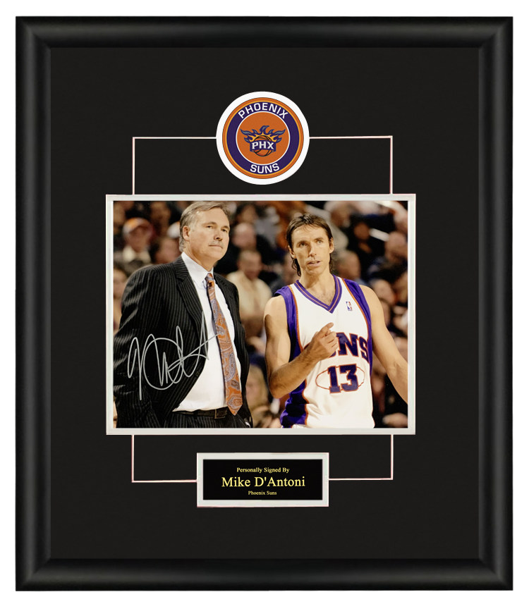 太阳队纳什教练 德安东尼亲笔签名照片 含证书 裱框收藏