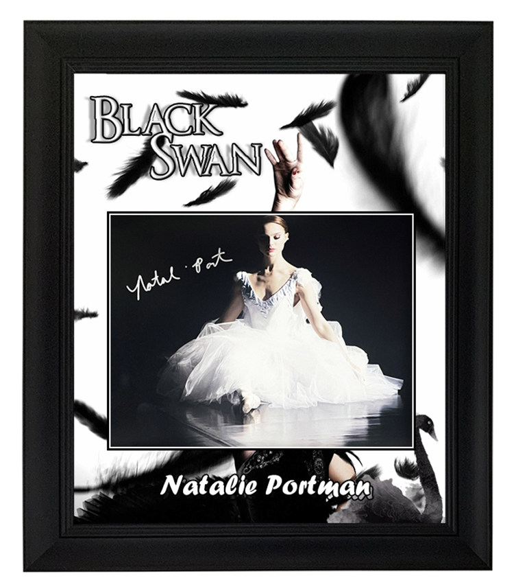 收藏 娜塔莉波特曼 亲笔签名 照片裱框 含sa证书 黑天鹅