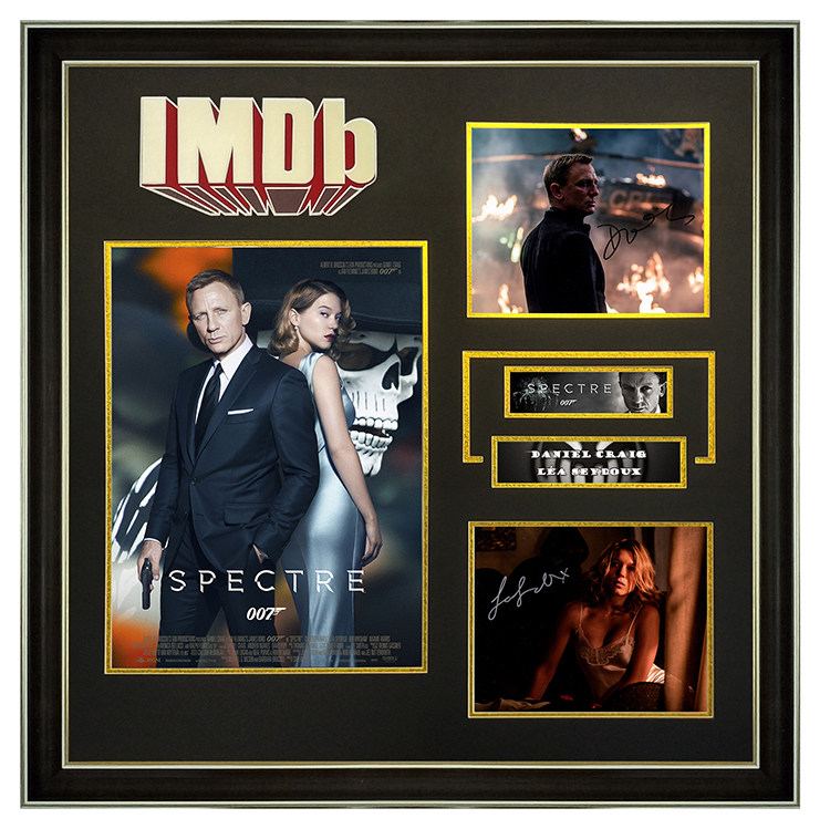 收藏 imdb 007幽灵党 丹尼尔克雷格 蕾雅赛杜 亲笔签名照片裱框 含sa
