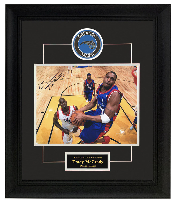 2004全明星 麦迪亲笔签名照片 魔术 带证书 装裱 收藏