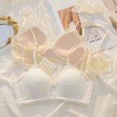 少女风纯欲文胸罩套装 内衣裤 女小胸聚拢平胸调整型防下垂2022新款
