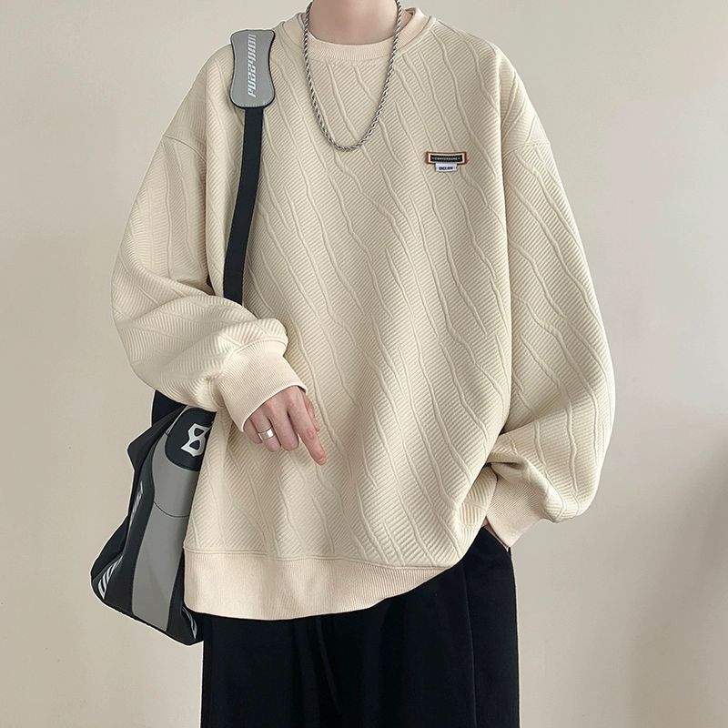 美式圆领卫衣男秋冬新款宽松衣服