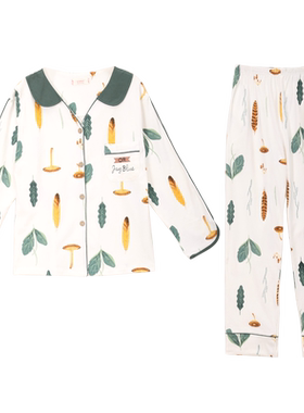 睡衣全棉中袖两件套可外穿家居服
