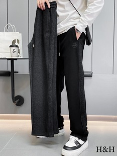 2025新款爆款卫裤男士加绒潮牌休闲束脚裤子冬装痞帅直筒裤