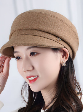 女逛街鸭舌帽秋冬优雅贝雷帽
