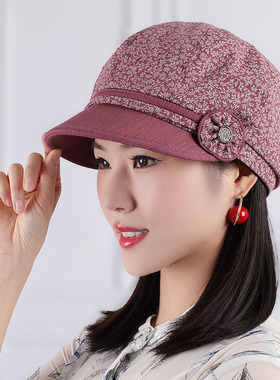 女士鸭舌帽子休闲田园碎花渔夫帽