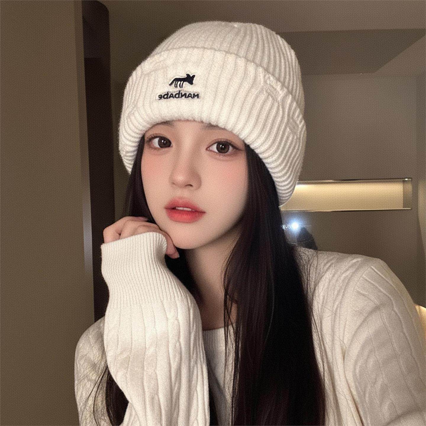 韩系高级感2025新款秋冬保暖针织帽女小狐狸刺绣毛线帽子冷帽护耳,服饰配件/皮带/帽子/围巾,帽子,淘宝优惠券,粉丝福利购,淘宝优惠卷