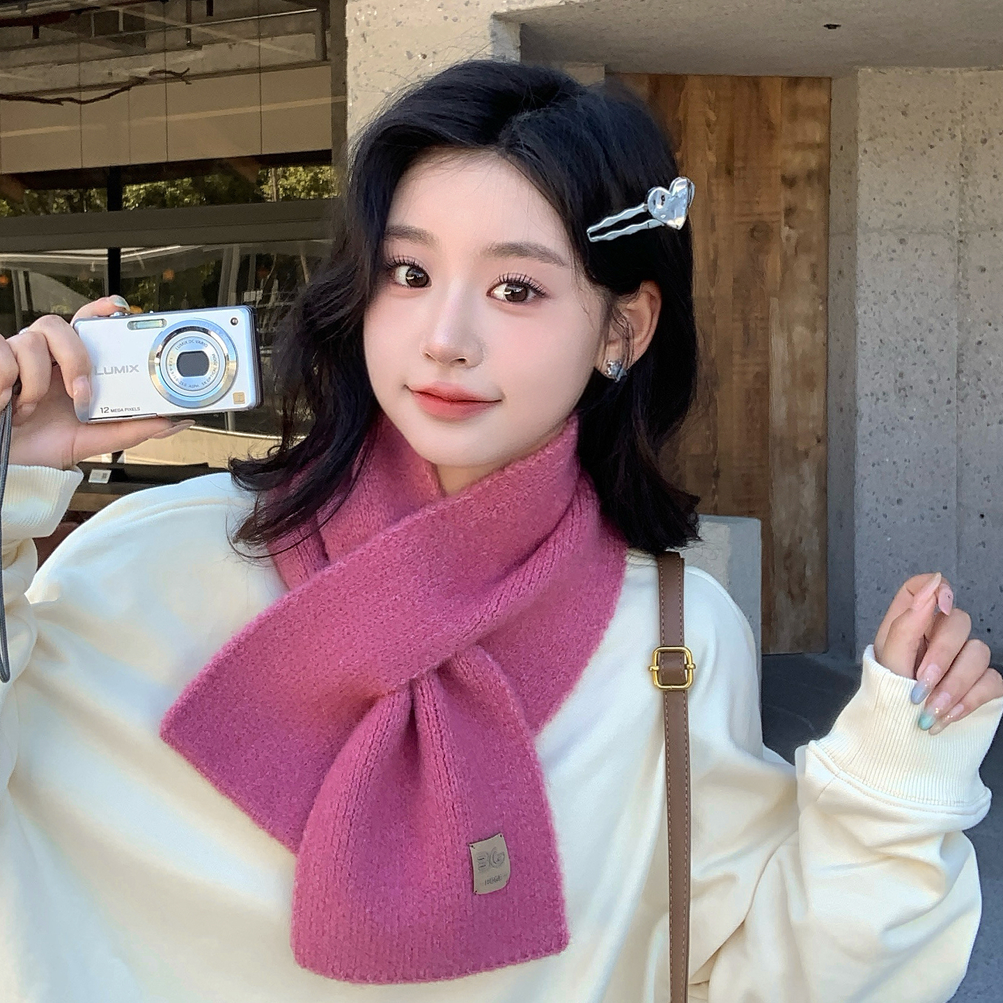 2025新款懒人交叉围巾