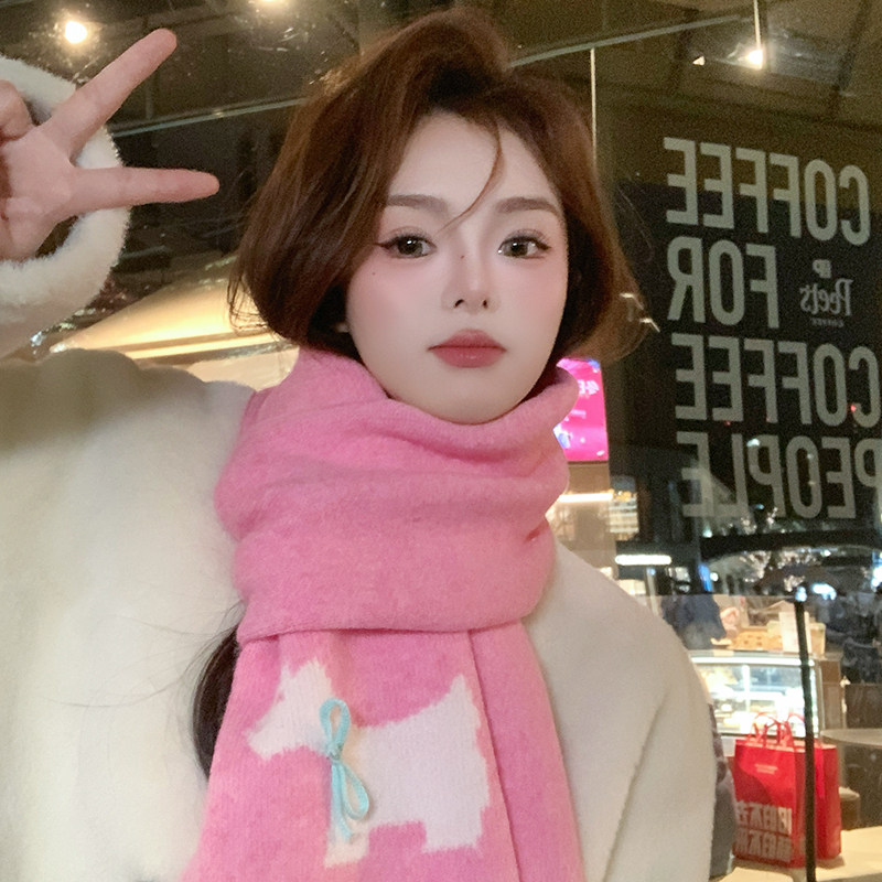 韩系氛围感围巾女秋冬季2024新款高级感粉色可爱围脖保暖针织毛线,服饰配件/皮带/帽子/围巾,围巾/丝巾/披肩,淘宝优惠券,粉丝福利购,淘宝优惠卷