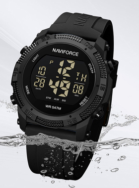 Naviforce领翔手表男新款运动硅胶带青少年情侣电子表情人节礼物