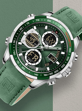 Naviforce领翔手表新款男士多功能运动夜光秒表LED学生潮流电子表