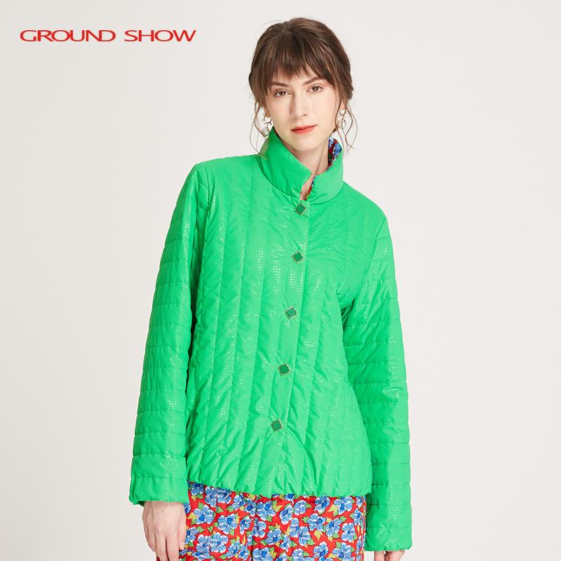 阁兰秀秋冬新品翠绿色白鹅绒羽绒服外套保暖质感棉衣商场同款女装