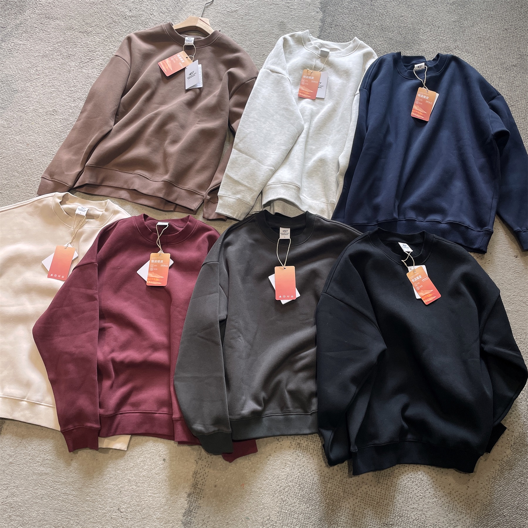 480高克重柔软舒适 加绒加厚秋冬简约百搭休闲圆领套头卫衣男女款