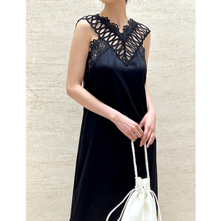 四折优惠现货授权VIKTORIACHAN 蕾丝肩带露背连衣裙 23AW秋冬新品