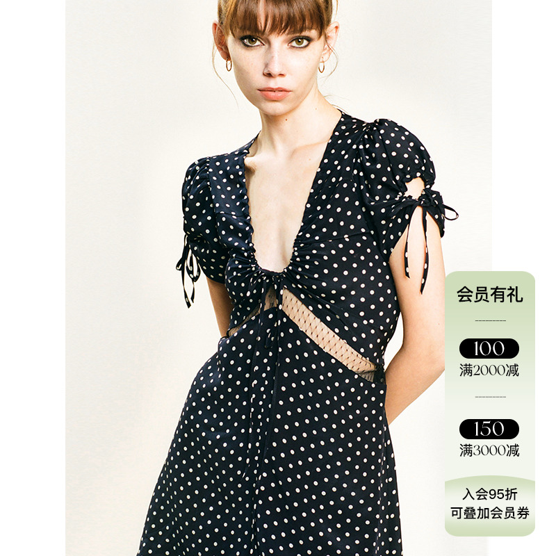 b.Fleurs波点短袖连衣裙