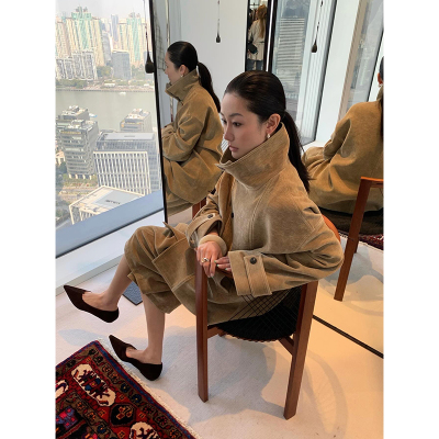 MESTRIO 26AW秋冬新品 高级感翻领大衣女中长款廓形复古显瘦外套