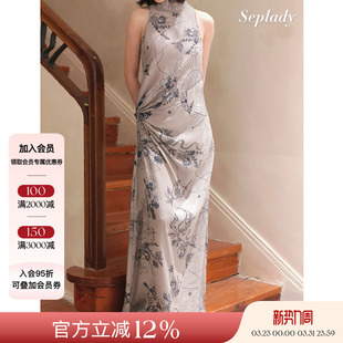 印花背心裙不对称修身 波西米亚风长款 连衣裙 25AW新品 Deplumer